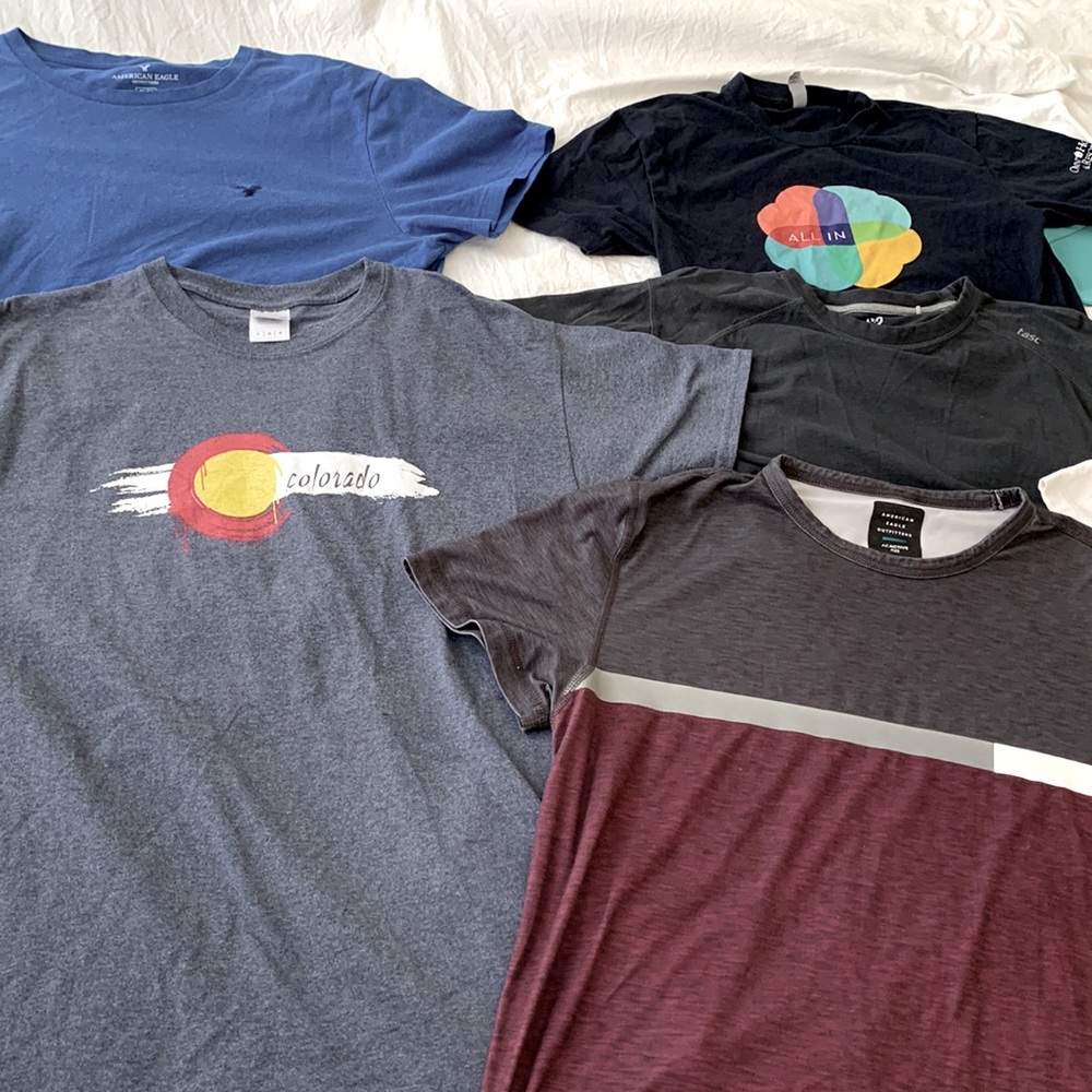 Bundle of 7 Graphic and Athletic Tees - Various Sizes